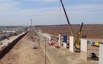 Wall Prototype Construction Aerial B-Roll 10/17/17