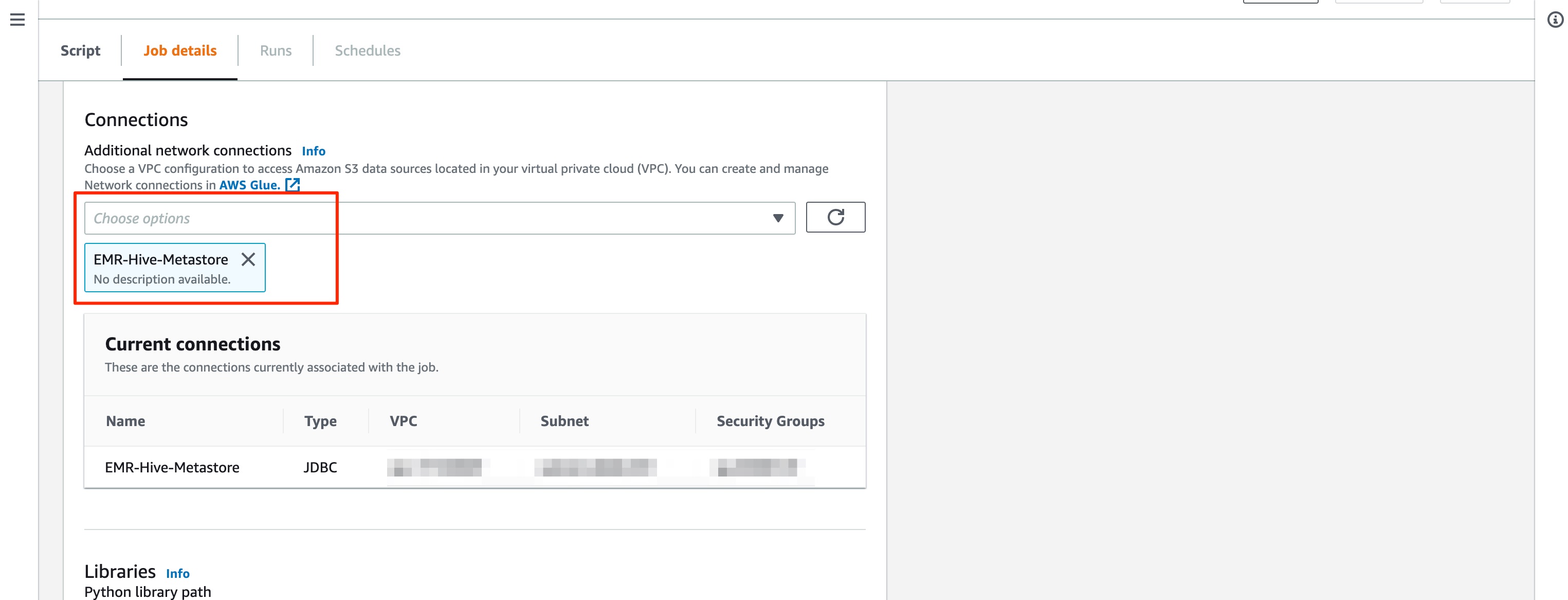 Glue ETL Job details