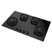 Hafele 90 cm Built-in Hob with 4 Brass Burner, Electric Auto Ignition, Flame failure safety device (Black, VESTA490)