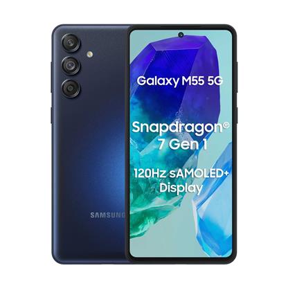 buy Samsung Galaxy M Series M55 5G Dual Sim Smartphone (8GB RAM, 256GB Storage) 6.7 inch FHD+ Super AMOLED+ Display, Snapdragon® 7 Gen 1 (Denim Black) :Samsung