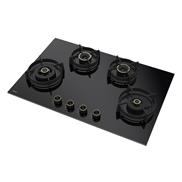 Hafele 80 cm Built-in Hob with 4 Brass Burner, Electric Auto Ignition, Flame Failure Safety Device (Black, VESTA480)