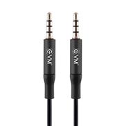 EVM AUX-02 3.5mm Cable Male to Male with Fast Transmission, Gold Plated Plug, Flexibility Durable anti winding (Black)