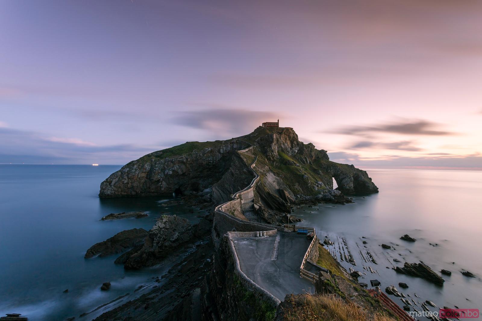 San Juan de Gaztelugatxe at sunset, Basque country, Spain