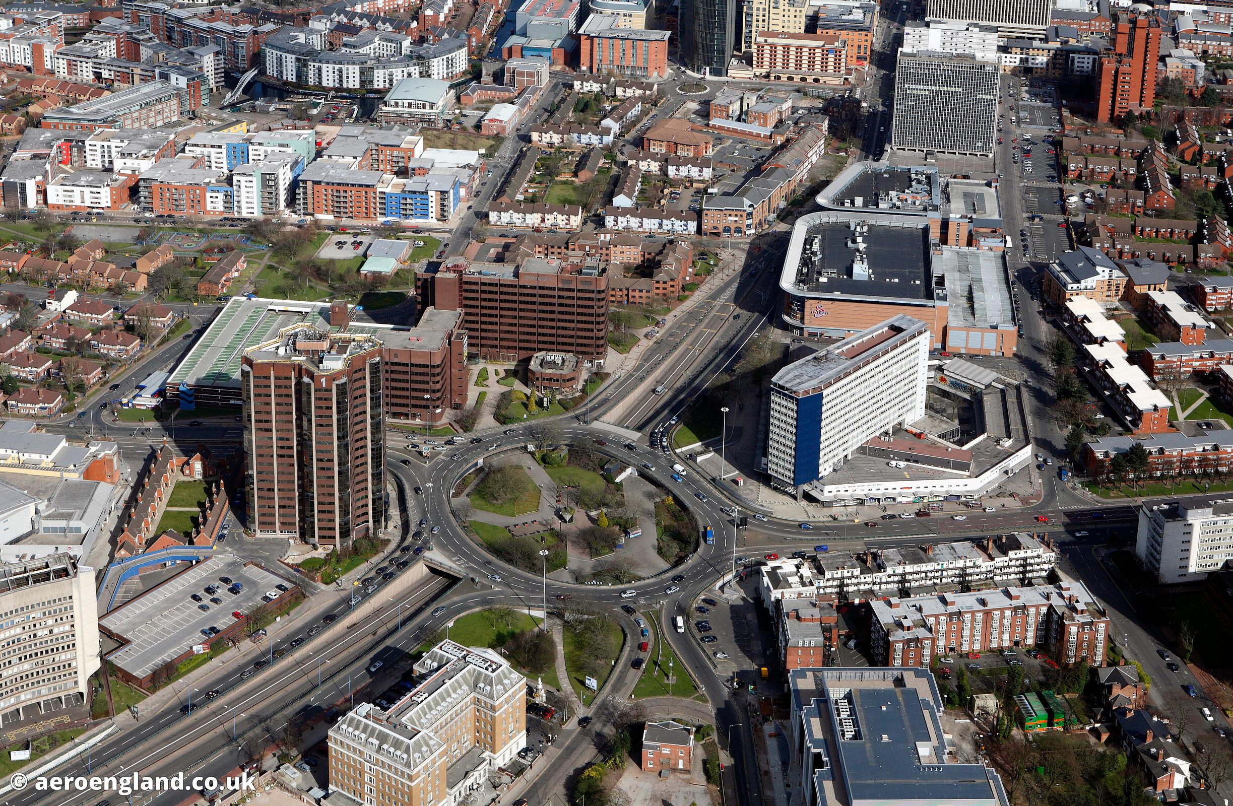 aerial photograph of Five Ways, Birmingham  England UK.