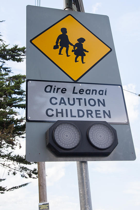 Bilingual road sign, Ireland