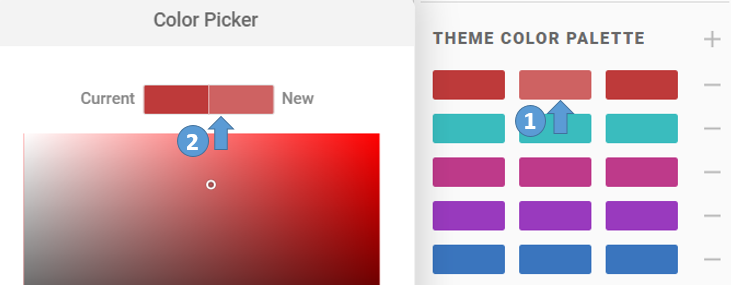 Figure 2: Adding theme colors to a palette