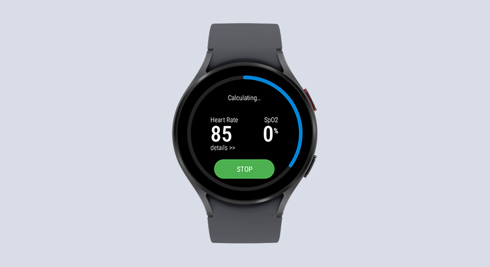 Measure blood oxygen level and heart rate on Galaxy Watch