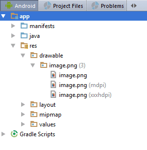 Figure 8: Android resource folder