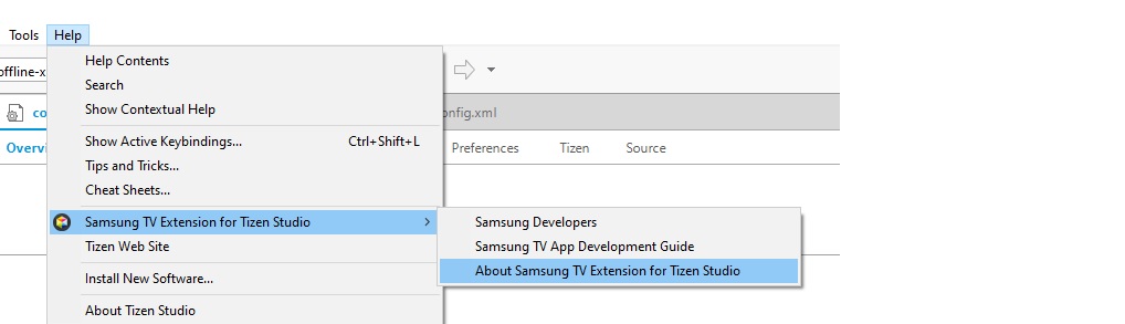 Figure 1. Samsung Tizen TV Extension version check