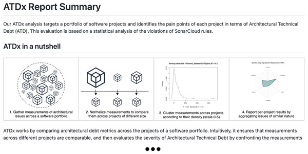 Report example: Snippet of the concise description of the ATDx approach and related background information (e.g., description of the ATDDSQ dimensions).