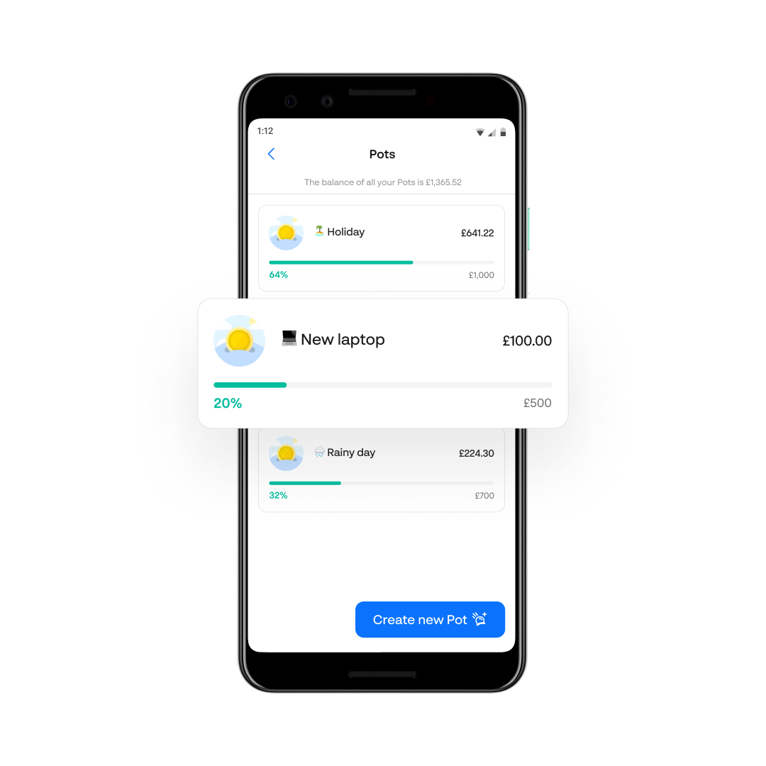 EN Features Overview Image > Set money aside with pots GBP