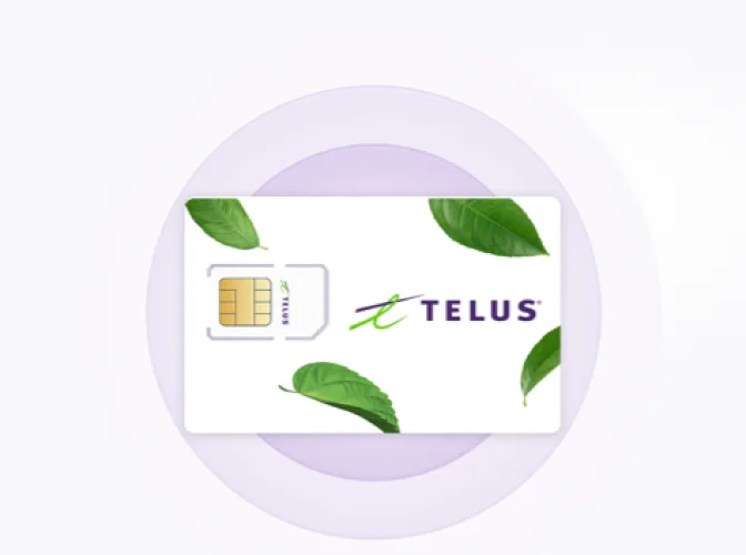 A TELUS sim card.