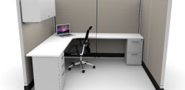 Budget 6X8 Cubicle 67″ With Files / Bin