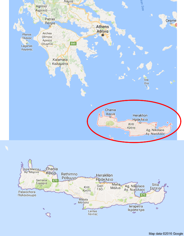 Map of Crete