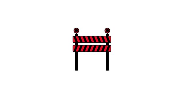 Road barrier logo icon animation, work icon, road barrier icon.