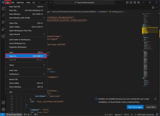 Export Windows Terminal configuration settings