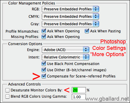 COMPENSATE FOR SCENE REFERRED PROFILES