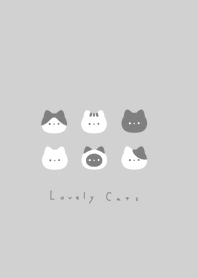 6 cats /gray white.