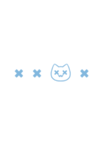 funny cat(white&light blue)