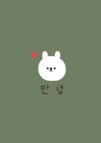 Dull green and rabbit. Korean.