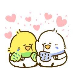 Gentle baby parakeets stickers (jp)