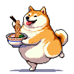 Pixel art Useful talk fat shiba