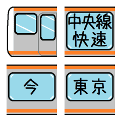 中央線快速の駅名 いつでも気軽に絵文字