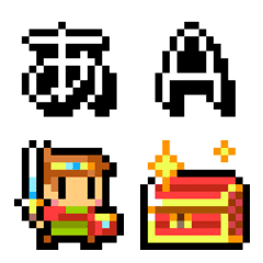 ゲーム風のドット絵文字＋デコ文字セット