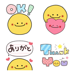 元気がでる絵文字☆文字付きニコちゃん