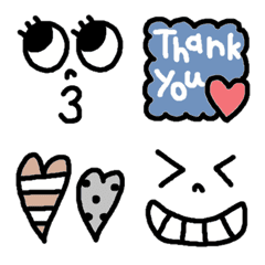 Various simple face set emoji3