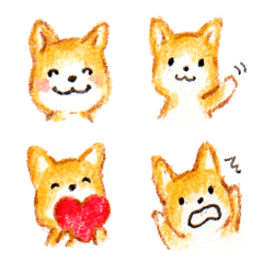 Colored pensil dogs Shiba