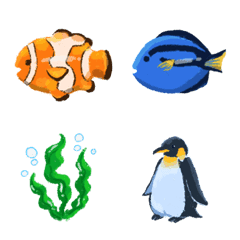 かわいい海の生き物の絵文字