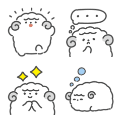 Monochrome sheep emoji