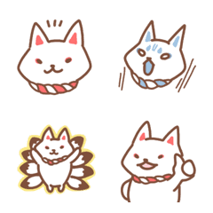 Foxes everyday emoji(white)