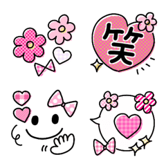 可愛く使える emoji♡ピンク×黒*。＊