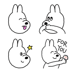 ゆるくてかわいい白い犬の絵文字