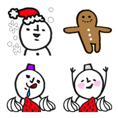 雪だるまのかわいいミニ絵文字【冬】