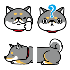 かわいい柴犬の絵文字（黒柴バージョン）