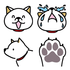 かわいい柴犬の絵文字（白柴バージョン）