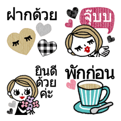 *.+Ladyผมบ๊อบ♥สติกเกอร์เล็ก+.*