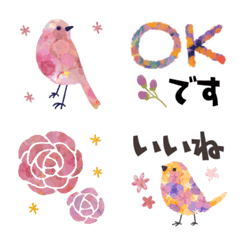 ✳︎Fleurs et oiseaux✳︎あいさつ絵文字