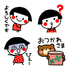 ▶動く！あんこ（おかっぱver）絵文字