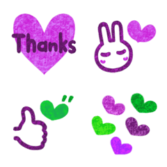 Full of purple and green hearts Emoji