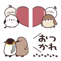 Round creatures & birds connected Emoji