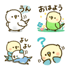 文字つき♡インコ絵文字