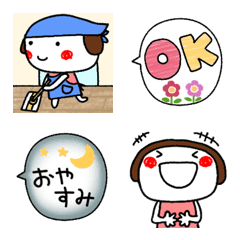 ◇静止画ver◇女の子と吹き出し絵文字。