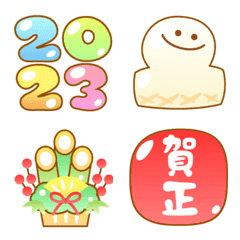 ぷっくり！でかもじうさぴの年賀絵文字2023