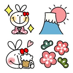 動く☆あけおめ絵文字とうさぎちゃん