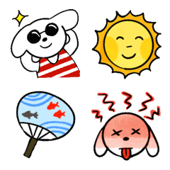 Round face beagle Summer emoji