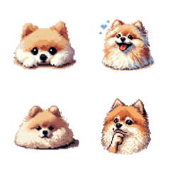 Pixel Art Pomeranian dog